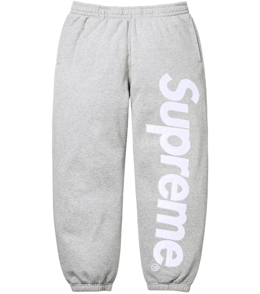 Supreme Satin Appliqué Sweatpant 'Heather Grey'