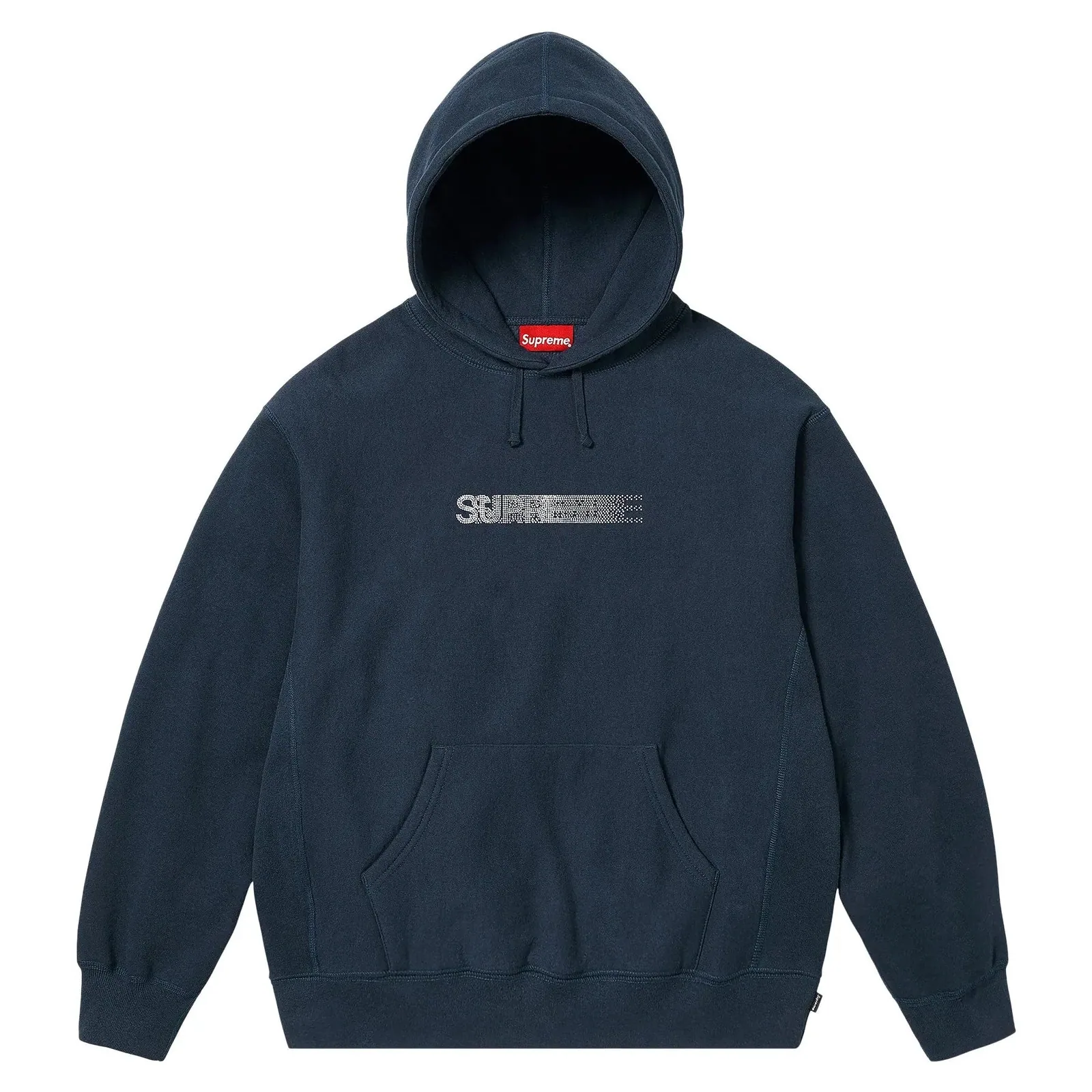 Supreme Swarovski Motion Logo Hooded Sweatshirt 'Navy'