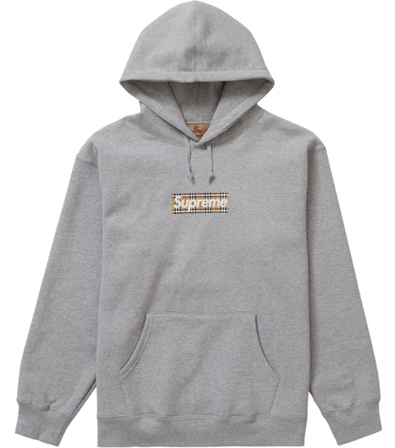 Supreme x Burberry Box Logo Hooded Sweatshirt 'Heather Grey'