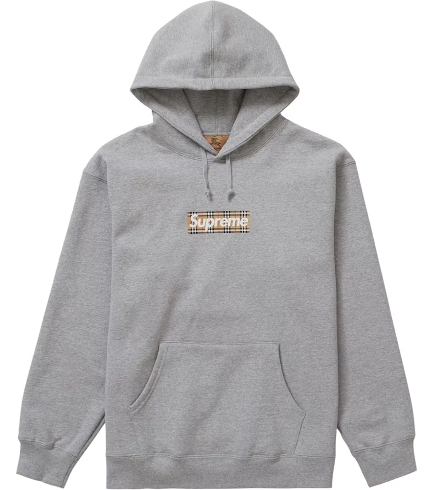 Supreme x Burberry Box Logo Hooded Sweatshirt 'Heather Grey'