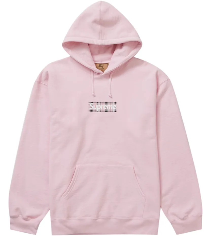 Supreme x Burberry Box Logo Hooded Sweatshirt 'Light Pink'