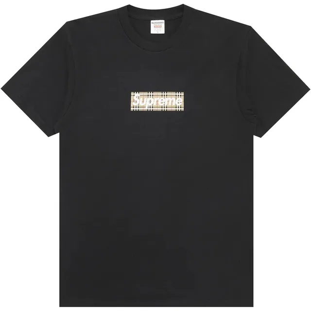 Supreme x Burberry Box Logo Tee 'Black'