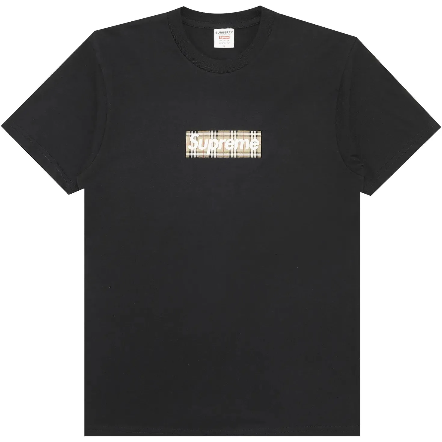 Supreme x Burberry Box Logo Tee 'Black'