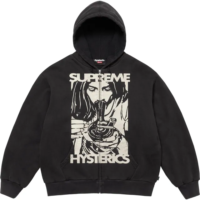 Supreme x HYSTERIC GLAMOUR Thermal Lined Zip Up Hooded Sweatshirt 'Black'