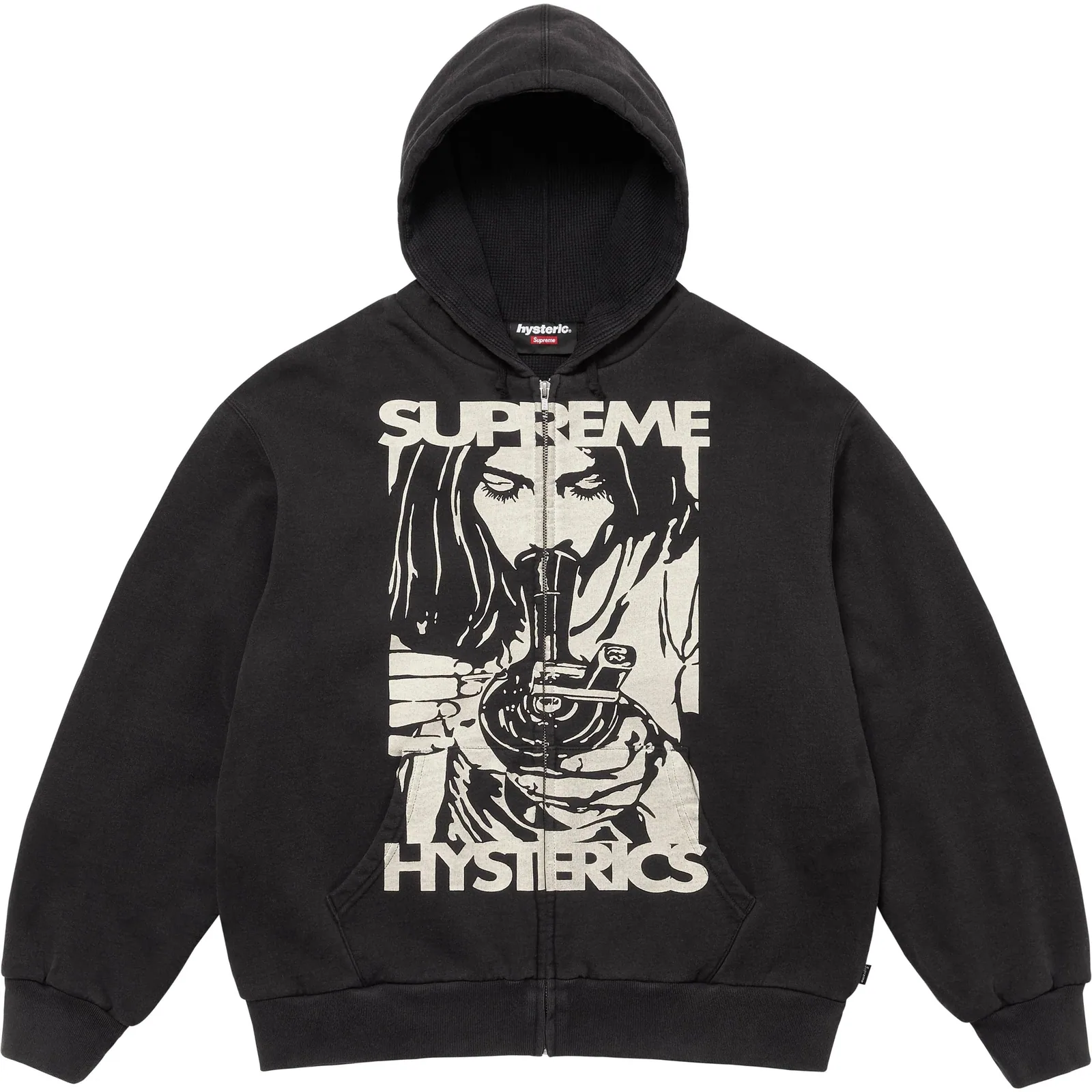 Supreme x HYSTERIC GLAMOUR Thermal Lined Zip Up Hooded Sweatshirt 'Black'