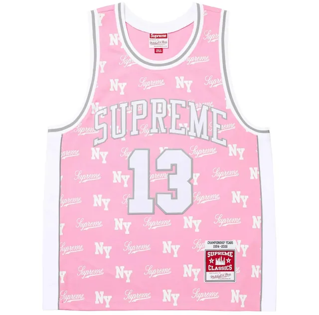 Supreme x Mitchell & Ness Monogram Jersey 'Pink'