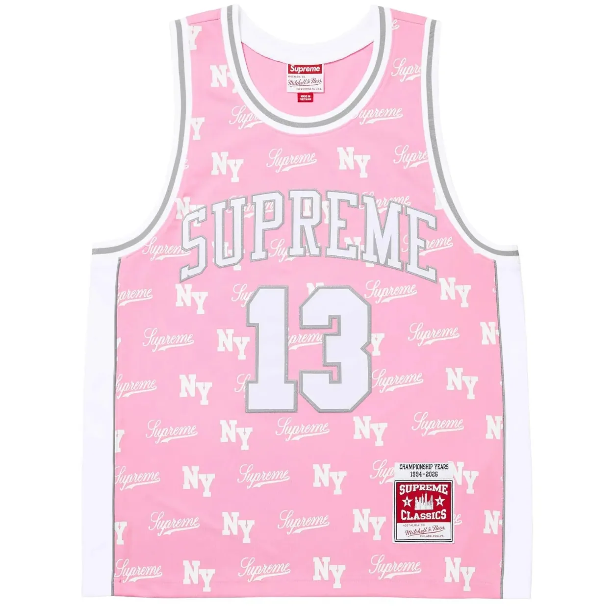Supreme x Mitchell & Ness Monogram Jersey 'Pink'