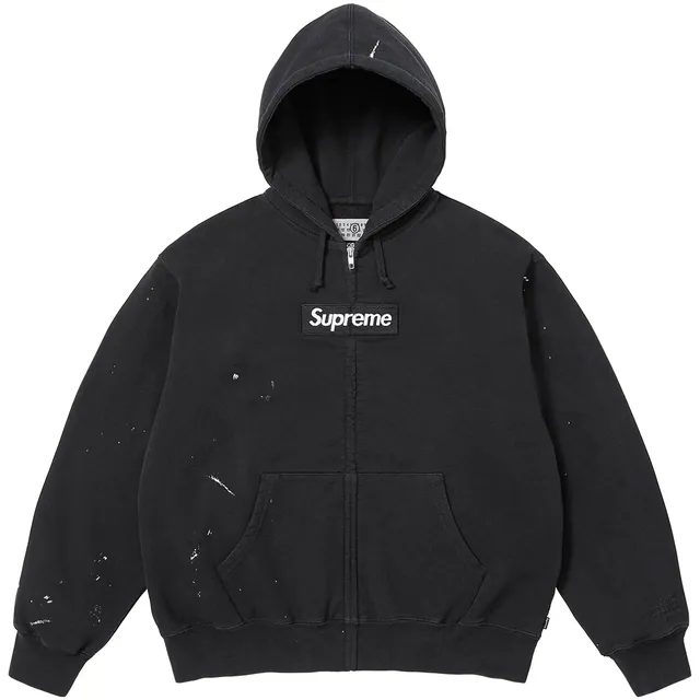 Supreme x MM6 Maison Margiela Box Logo Zip Up Hooded Sweatshirt 'Black'