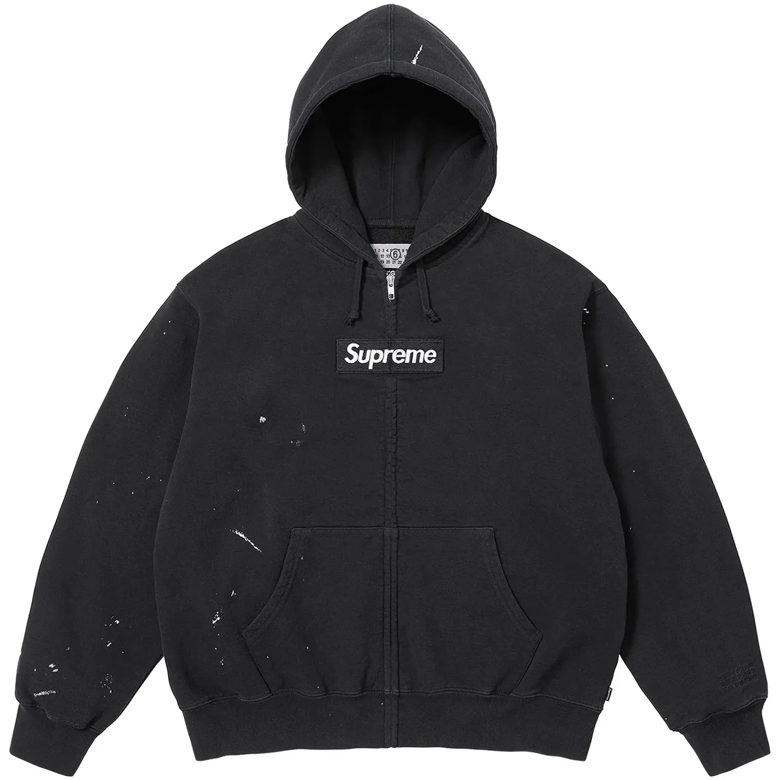 Supreme x MM6 Maison Margiela Box Logo Zip Up Hooded Sweatshirt 'Black'