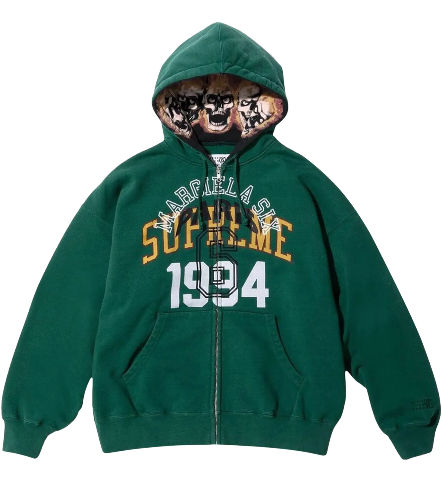 Supreme x MM6 Maison Margiela Zip Up Hooded Sweatshirt 'Dark Green'