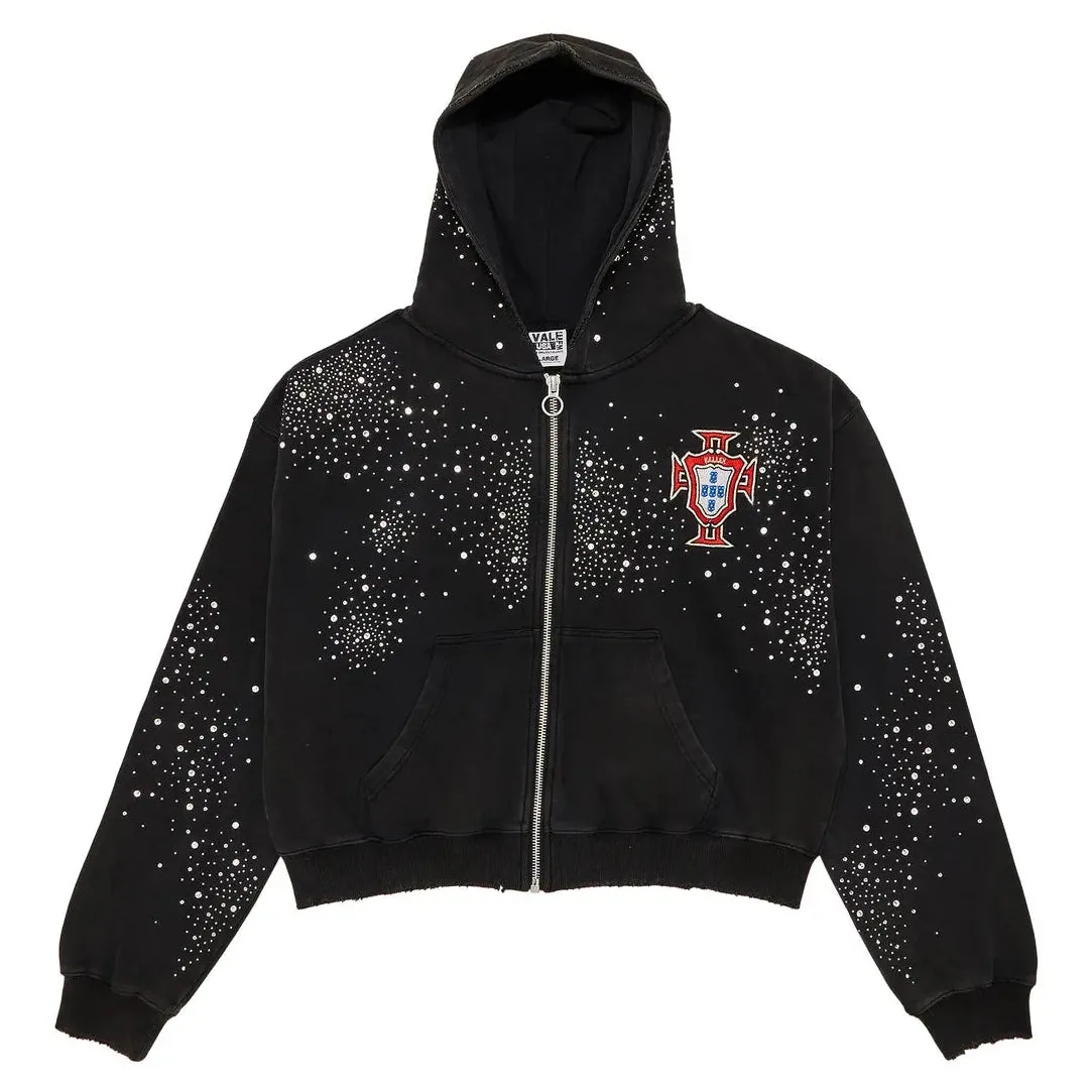 Vale Forever Pluto Clustured Portugal Zip Up Hoodie "Black"